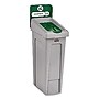 Rubbermaid Commercial Slim Jim Single-Stream Compost Recycling Station Kit, 23 Gallon, Gray/Green (2185051)~#|#~C210244C-AFF2-4743-AB82560654A36581_sc7