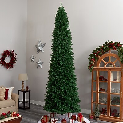 Slim Green Mountain Pine Artificial Christmas Tree - Thumbnail 5