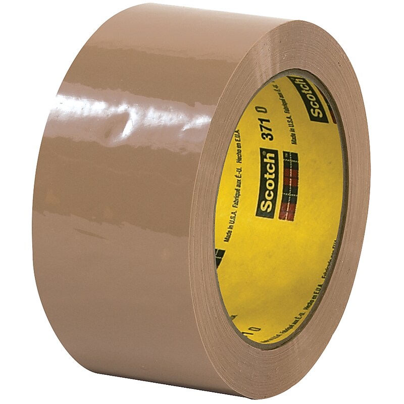 Scotch 371 Packing Tape, 2" x 110 yds., Tan, 6/Carton (T902371T6PK) image 1
