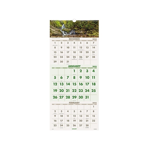 2025 ATAGLANCE Scenic 12" x 27" ThreeMonth Wall Calendar (DMW5032825) Staples