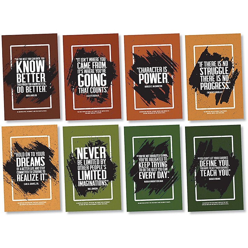 North Star Teacher Resources Inspirational Quotes by African American Influencers Bulletin Board Set, 8 Pieces/Set (NST3503) image 1