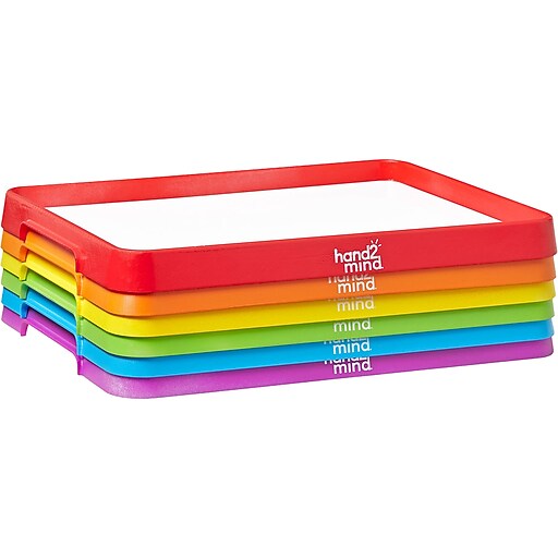 hand2mind Activity Tray DryErase Whiteboards, 9.5" x 13", 6