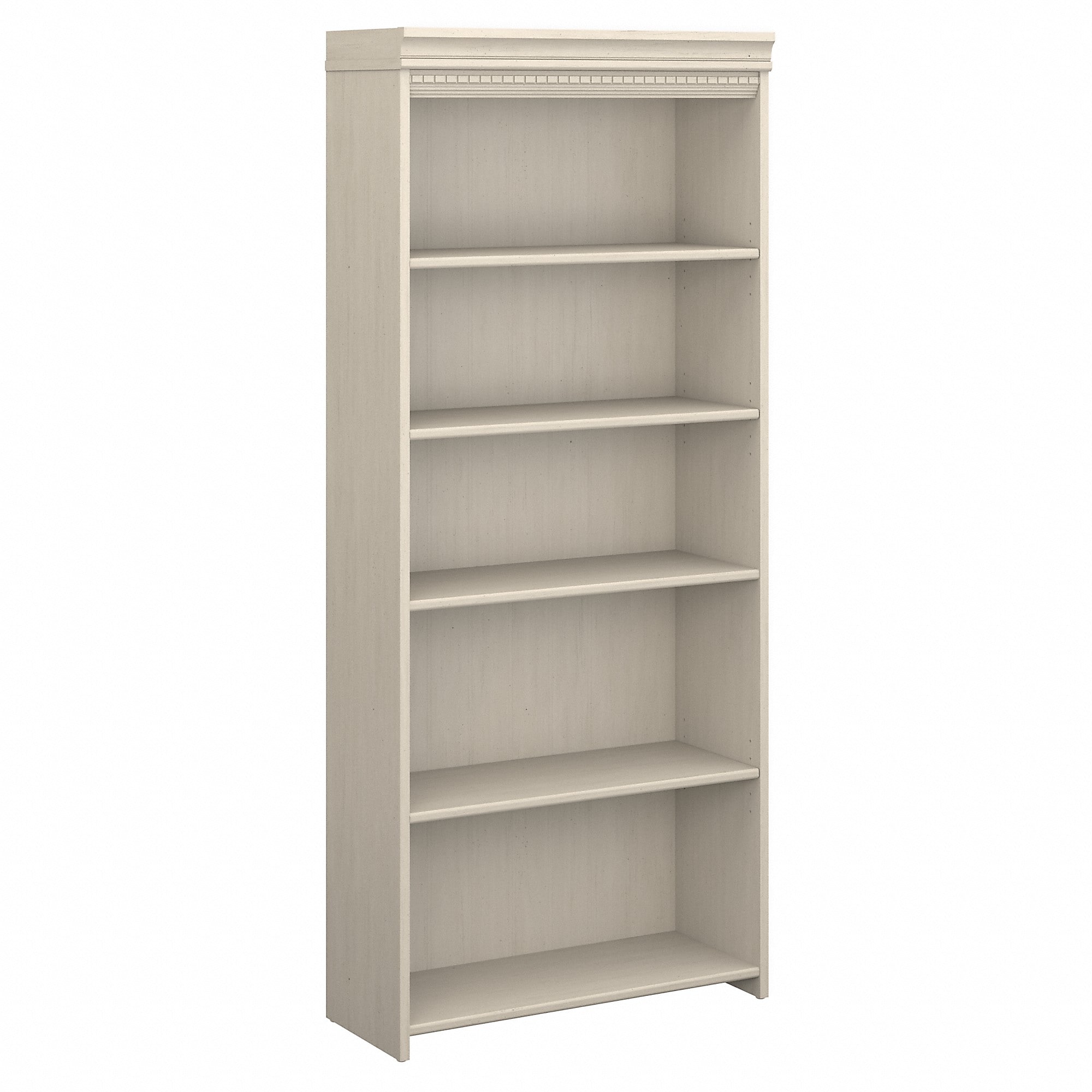 Bush Furniture Fairview Collection 69″H 5-Shelf Bookcase with Adjustable Shelves, Antique White Laminated Wood (WC53265-03) Sansujyuku sansujyuku.com