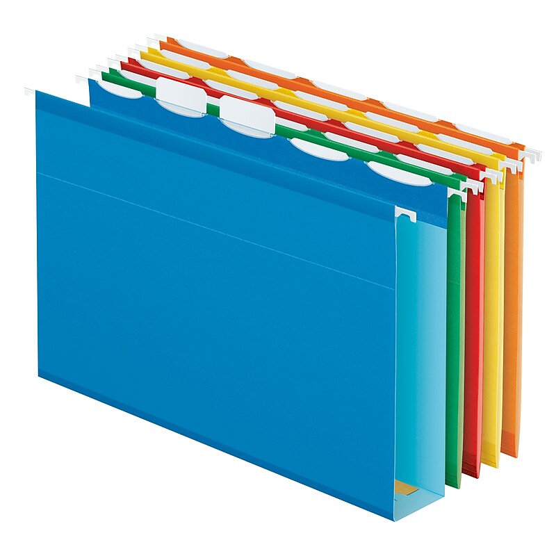 Pendaflex Ready-Tab Extra Capacity Reinforced Hanging File Folders, 5-Tab, Letter Size, Assorted Colors, 20/Box (PFX 42700) image 1
