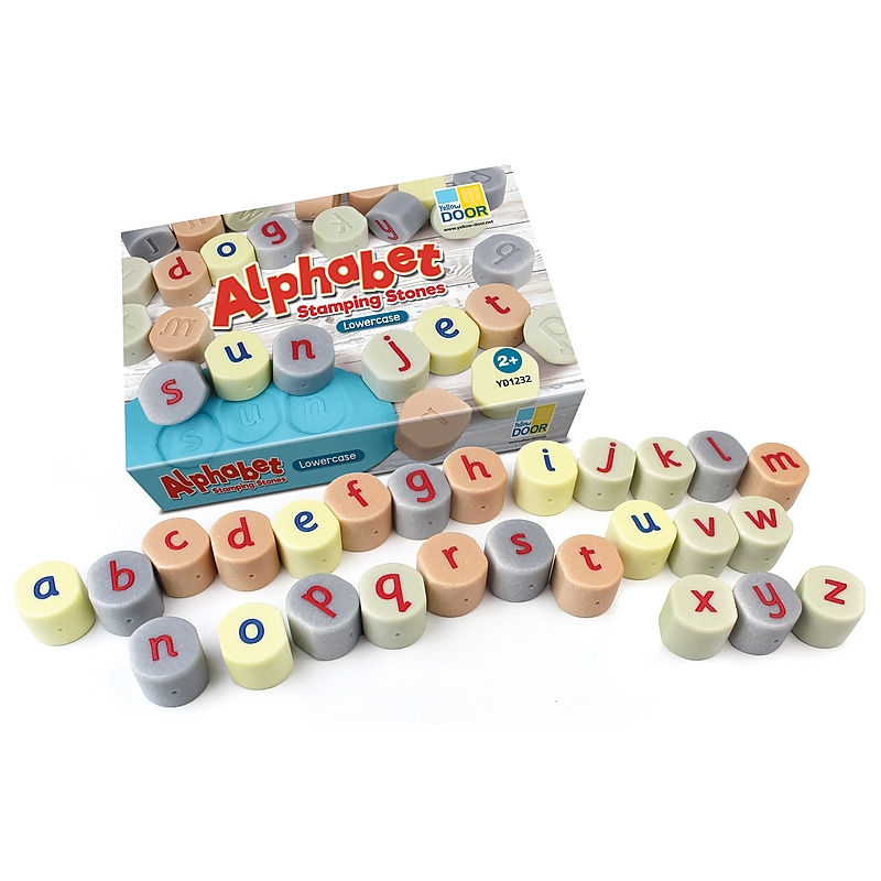 Yellow Door Alphabet Stamping Stones Lowercase, Assorted Colors, 26/Set (YUS1232) image 1