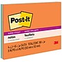Post-it Super Sticky Notes, 8" x 6", Energy Boost Collection, 45 Sheet/Pad, 4 Pads/Pack (6845SSP)~#|#~C21F4744-882F-4E80-AE0D15BFBF4FEF6B_sc7