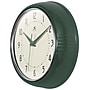 Infinity Instruments Round Retro Hunter Green Wall Clock, Aluminum, 9.5" (10940HG)~#|#~C229726F-81F4-46A1-A17AAF3A49C914B6_sc7