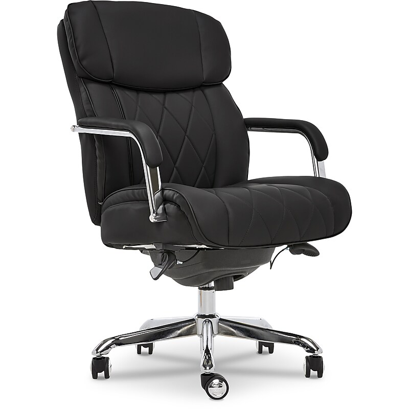 La-Z-Boy Sutherland Ergonomic Faux Leather Swivel Computer and Desk Chair, Black (CHR10048A) image 1