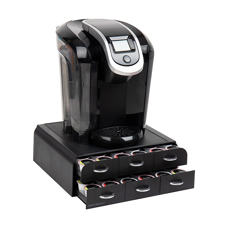 Mind Reader Plastic 2-Tier 6-Drawer Coffee Pod Storage Drawer, 72 Pod Capacity, Black (TRY6PC-BLK) image 1