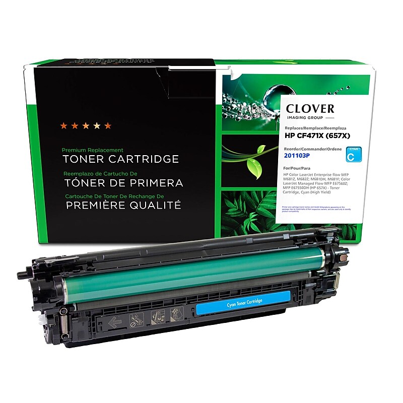 Clover Imaging Group Remanufactured Cyan High Yield Toner Cartridge Replacement for HP 657X (CF471X/W9031MC) image 1
