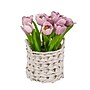 National Tree 10" Company Mauve Tulip Bouquet in White Basket (MT81-10926GMV-1)~#|#~C2354129-01C4-45F4-AF45E8F702F1C38B_sc7
