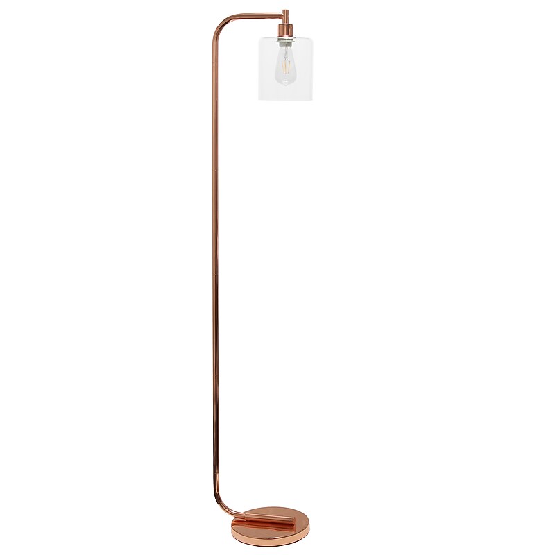Creekwood Home 63" Metal Floor Lamp with Cylindrical Shade, Rose Gold (CWF-1000-RG) image 1