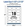 Avery Waterproof Oval Laser Multipurpose Labels, 1.5" x 2.5", White, 450/Pack (19479399177)~#|#~C236EF6E-2EF1-47E6-9C1884E4F29B2D86_sc7