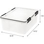 Iris WeatherPro Small Stackable Plastic Storage Bin, 7.75" x 19.7"x 15.75", 30.6 Qt., Clear, 6/Pack (110400)~#|#~C2387197-E8A3-4637-898C69609E347335_sc7