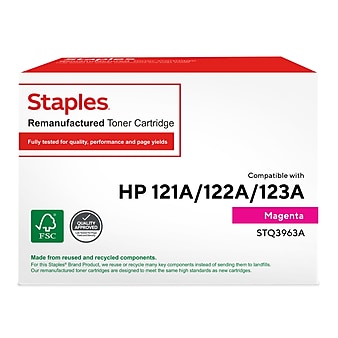 Staples Remanufactured Magenta Standard Yield Toner Replacement HP 121A-122A-123A/Canon EP-87 (TRQ3963A/STQ3963ADS)