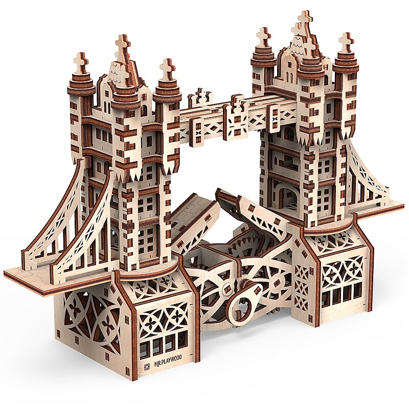 Mr.Playwood Tower Bridge S 3D Wooden STEM Model, 226 Pieces/Set (AVRAV1612302) image 1