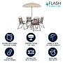 Flash Furniture Nantucket Patio Garden Set with Umbrella Table and Folding Chairs, Brown, 6/Set (GM202012BRN)~#|#~C23AD10C-C298-4060-B2C23AA1F65B7D2B_sc7