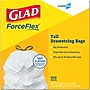 Glad ForceFlex Tall 13 Gallon Drawstring Kitchen Trash Bag, White, 100 Total Bags (78374)~#|#~C245B1BF-731C-4665-A97F5636842E00E4_sc7