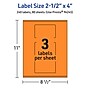 Avery Laser/Inkjet Multipurpose Rectangle Labels, 2.5" x 4", Bright Orange, 240/Box (94245)~#|#~C248F779-2174-4AB8-94DAAB29B8E2DD1F_sc7