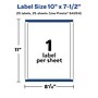 Avery Laser/Inkjet Rectangle Waterproof Multipurpose Labels, 7.5"  x 10", White, 25/Pack (94264)~#|#~C24C613F-7BC7-455A-BA3AA33C150168F2_sc7
