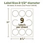 Avery EcoFriendly Laser/Inkjet Decorative Edge Multipurpose Labels, 2-1/2" Dia., White, 90/Pack (94516)~#|#~C2548EF7-F788-469F-BE4E5620D8E024E6_sc7