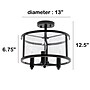 Lalia Home 3-Light 13" Farmhouse Glass and Metallic Accented LED Semi-flushmount, Matte Black (LHM-1000-BK)~#|#~C2624CBC-9800-4D4B-B1861624A335770E_sc7