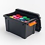 Iris 22 Quart Heavy Duty Store-It-All Plastic Latching Storage Tote, Black (500214)~#|#~C2632619-1EB8-4BF3-A921F89BC93AD9AD_sc7