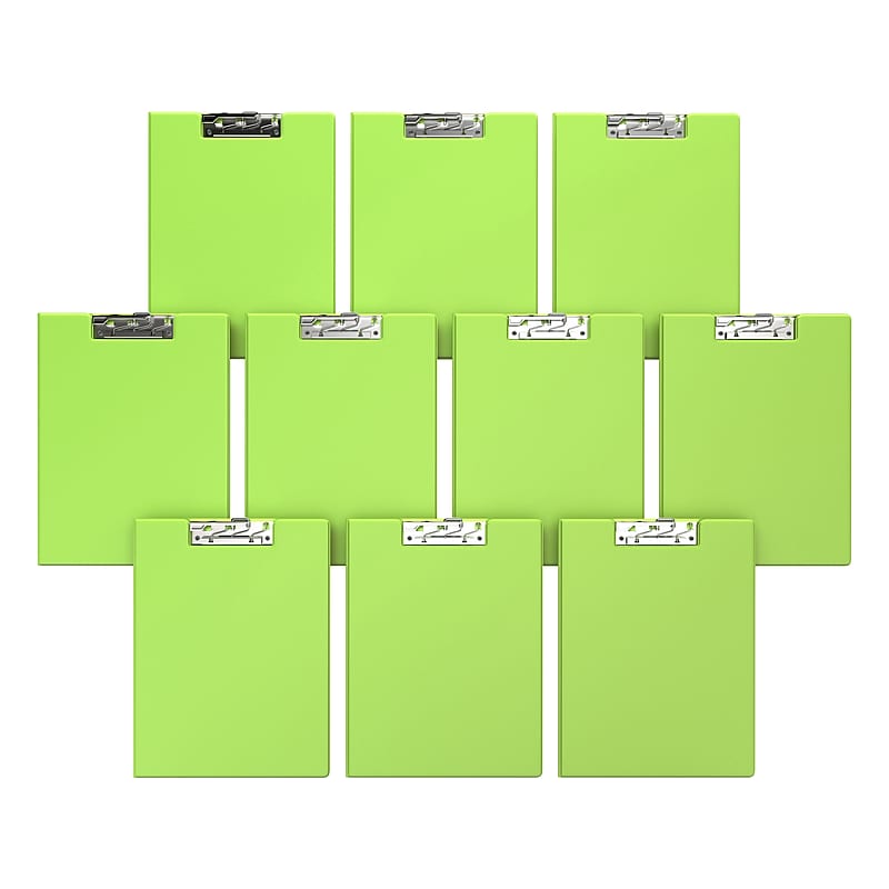 Davis Group Premium Polypropylene Clipboard, Letter Size, Lime Green, 10/Pack (4511-24-10) image 1