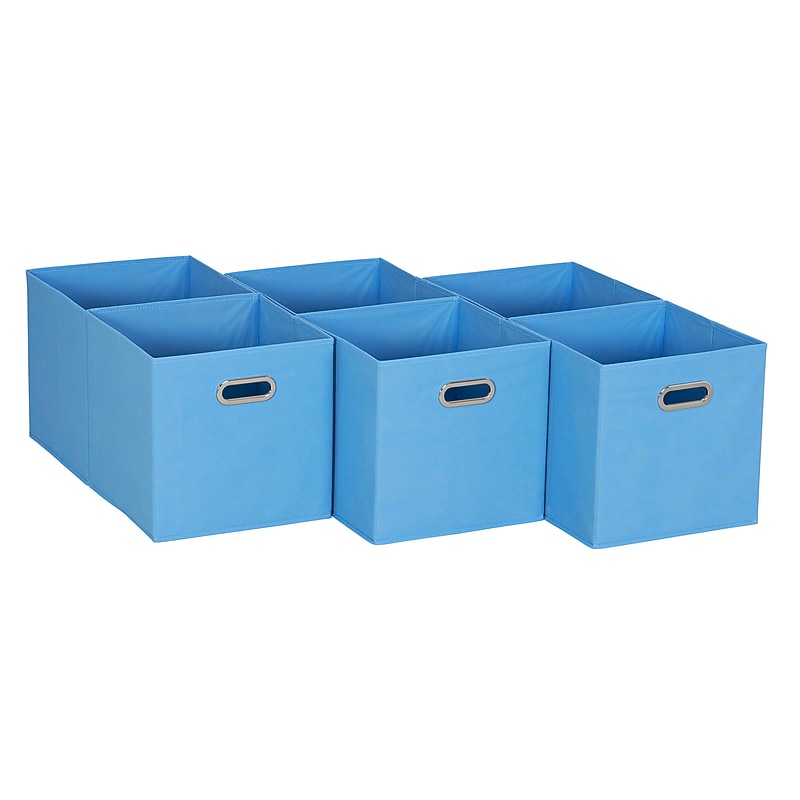 Household Essentials Storage Cubes 23.05 Quart Storage Container, Cardboard, Blue, 6/Pack (820-1) image 1