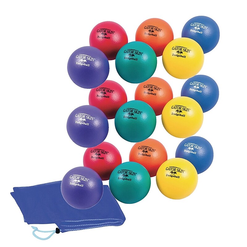 Gator Skin Elementary Dodgeball Easy Pack, Assorted Colors, 18/Pack (W15351) image 1