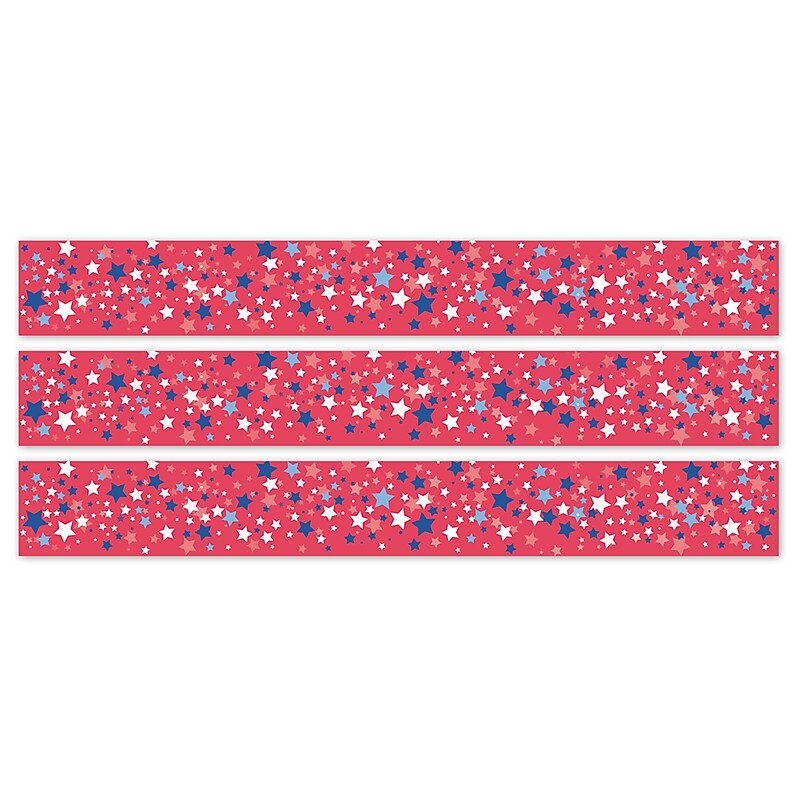 Creative Teaching Press Core Decor EZ Border, 3" x 2', Patriotic Stars, 24/Pack, 3 Packs/Bundle (CTP11049-3) image 1