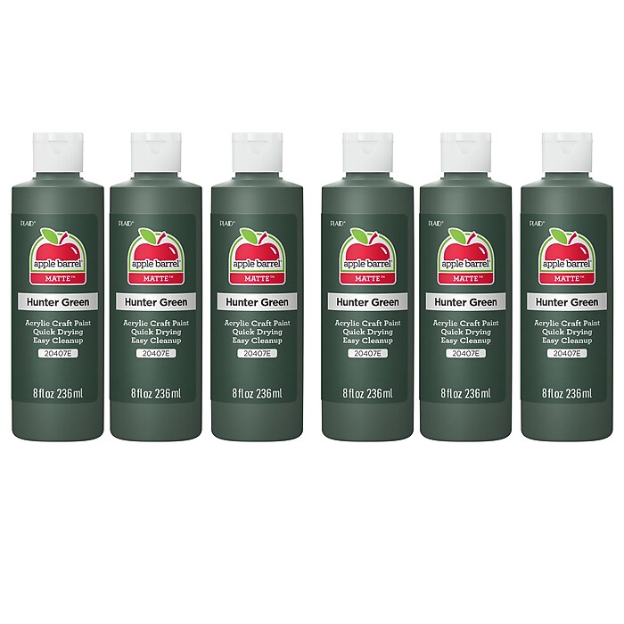 Apple Barrel Acrylic Paint Matte, 8oz., Hunter Green, 6/Pack