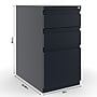 Staples 3-Drawer Mobile Vertical File Cabinet, Letter Size, Lockable, 28.3"H x 15"W x 22.88"D, Black (ST60428-CC)~#|#~C2794233-3C8E-4F51-BBAA54B7942C5E4E_sc7