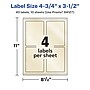 Avery Pearlized Ivory Rectangle Multipurpose Labels, 4.75" x 3.5", Ivory, 40/Pack (94127)~#|#~C27A489A-0C70-4AE7-B404C3426A696462_sc7