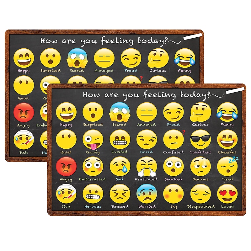 Ashley Smart Poly Commercial Floor Mat, 15.5" x 23.5", Emotion Icon Feelings, 2/Bundle (ASH91507-2) image 1