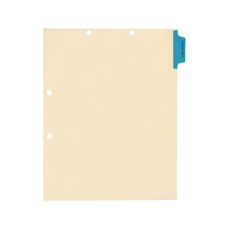 Medical Arts Press Side-Tab Chart Cardstock Divider, Medical Blue, 100/Pack  (56772) image 1