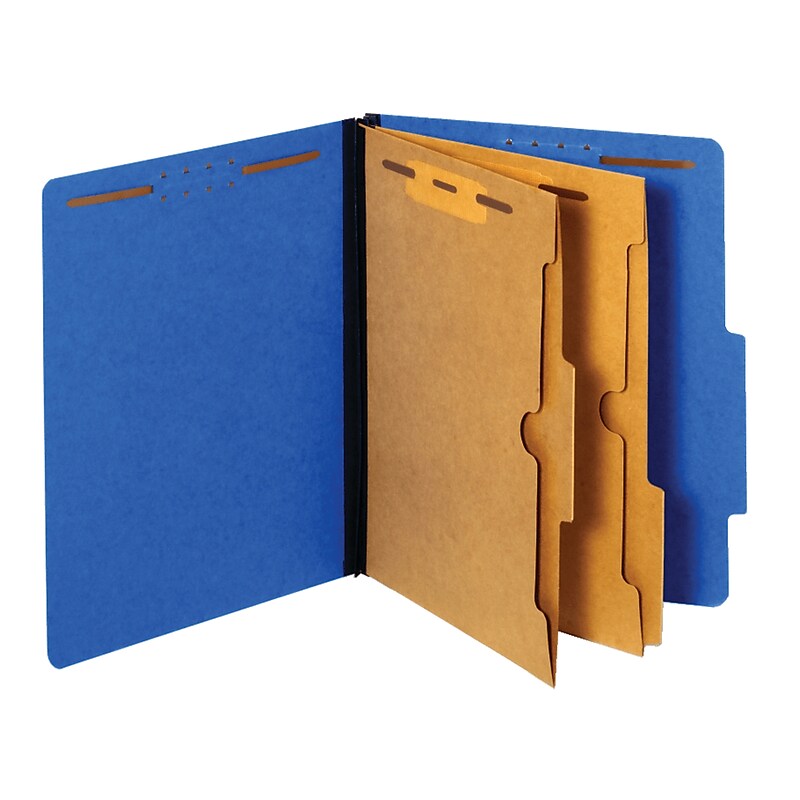 Pendaflex Classification Folder, 2-Dividers, 2 1/2" Expansion, Legal Size, Dark Blue, 10/Box (29085P) image 1
