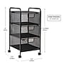 Mind Reader 3-Removable Drawer Mobile Desk and Bathroom Storage Cart with Wheels, Metal, Black (3VERTM-BLK)~#|#~C28C1DFE-75D1-40D3-AB442851D551CA2F_sc7