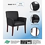Boss Office Products Box Arm Faux Leather Guest Chair, Black/Mahogany (B619)~#|#~C28D8FDB-0860-4269-865922EA4530BB51_sc7
