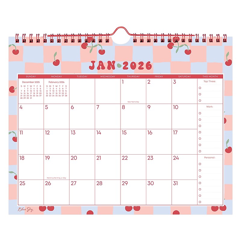 2026 Blue Sky Blue Sky 11" x 8.75" Monthly Wall Calendar, Cherrine (158071) image 1