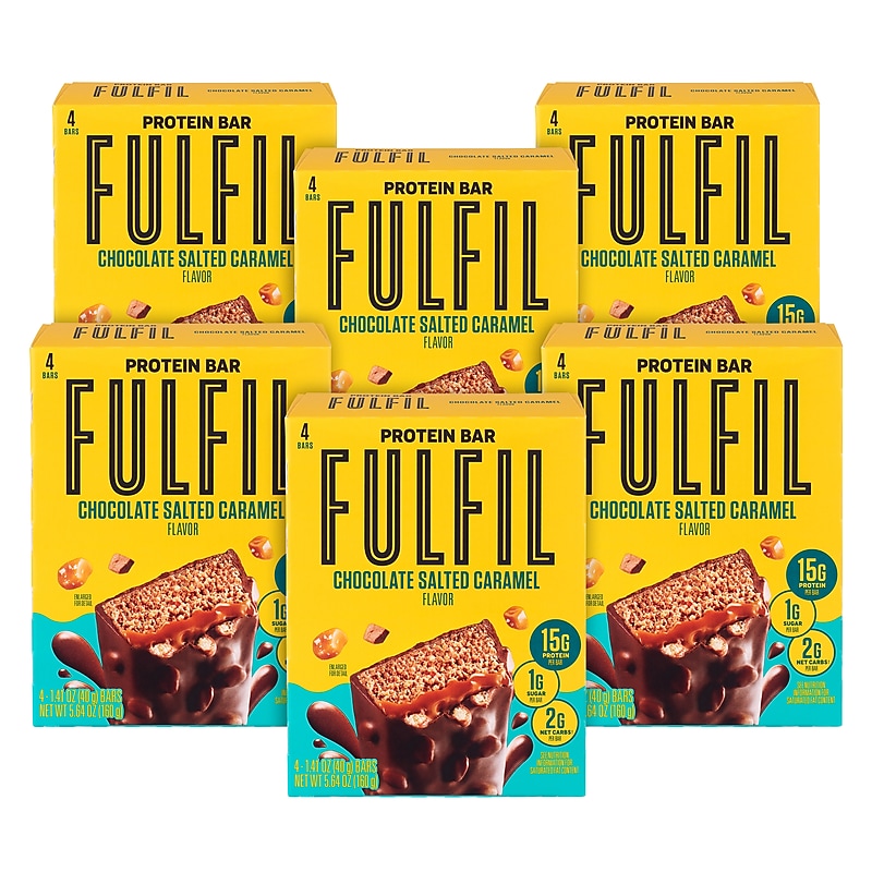 FULFIL Chocolate Salted Caramel Flavor Vitamin & Protein Standard Bar, 5.62 oz., 6/Pack (220-02914) image 1