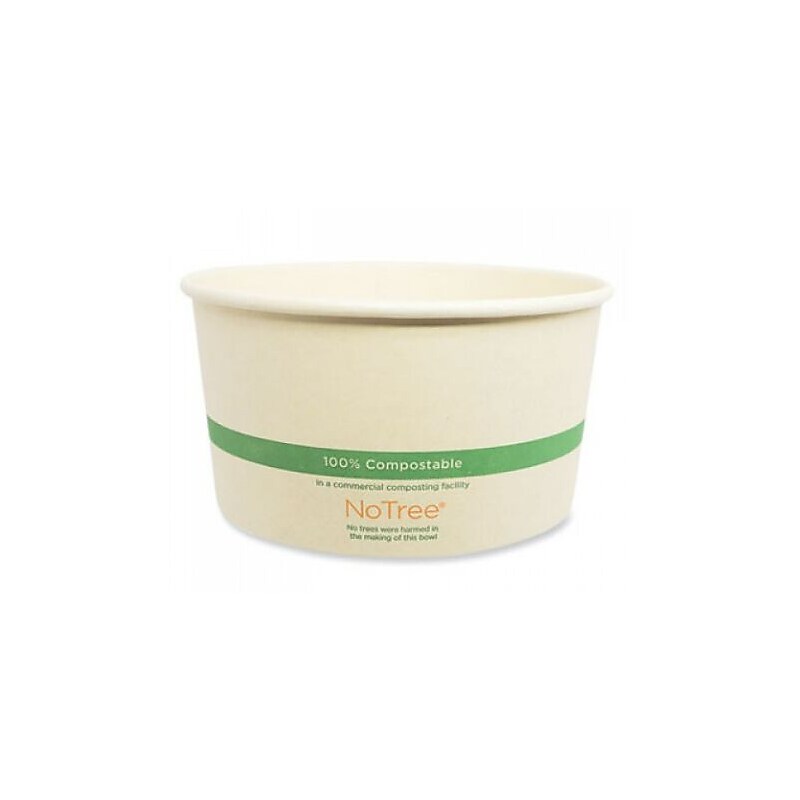 World Centric No Tree Wide Paper Bowls, 32 oz, 5.9" Diameter x 3.1"h, Natural, Sugarcane, 300/Carton (WORBONT32W) image 1