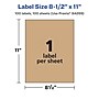 Avery Laser/Inkjet Rectangle Multipurpose Labels, 8.5" x 11", Kraft Brown, 100 Labels/Box ( 94269)~#|#~C29AF00E-A313-48DD-A3AC4D9B5AA1E963_sc7