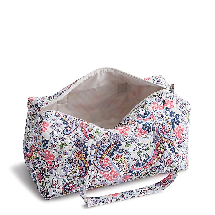 25cm・Ｗファスナーポーチ・マチあり・Ｍichael Ｍiller・ラミネート Vera Bradley Cotton Travel Bag, Maddalena Paisley/Oyster Mushroom