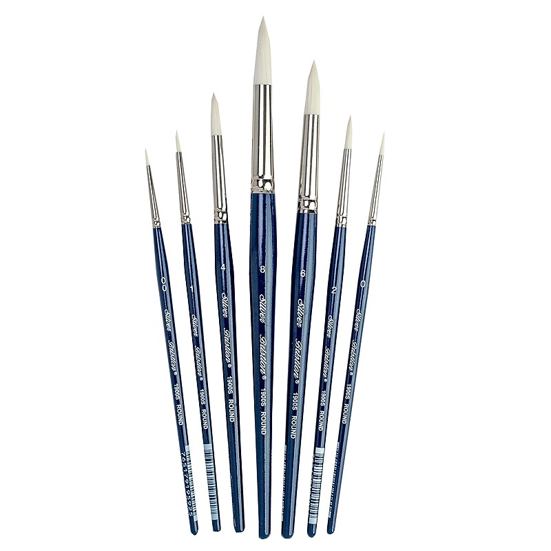 Silver Brush Bristlon Short Handle Round Brushes, 7/Set (SLVBR1955) image 1