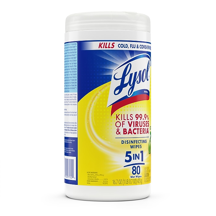 Lysol Disinfecting Wipes, Lemon & Lime Blossom, 80 Wipes/Canister