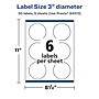 Avery Laser/Inkjet Multipurpose Circle Labels, 3" Dia, Glossy Clear, 30/Pack (94513)~#|#~C2C6B251-4632-4018-AFD08132F700F116_sc7