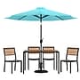 Flash Furniture Lark All-Weather Patio Table Set, Teal Umbrella, 7 Piece Set (X34834UB19BTL)~#|#~C2CB3272-B957-43E0-BD5149DEF8BFDC1D_sc7
