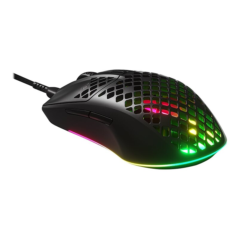 SteelSeries AEROX 3 Ergonomic Optical USB Gaming Mouse, Onyx (62611) image 1