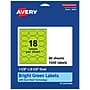 Avery Oval Multipurpose Labels, 1.5" x 2.5", Bright Green, 1440/Box (94051)~#|#~C2DA8FF4-0ABF-4FCA-9F091100ED4472C9_sc7